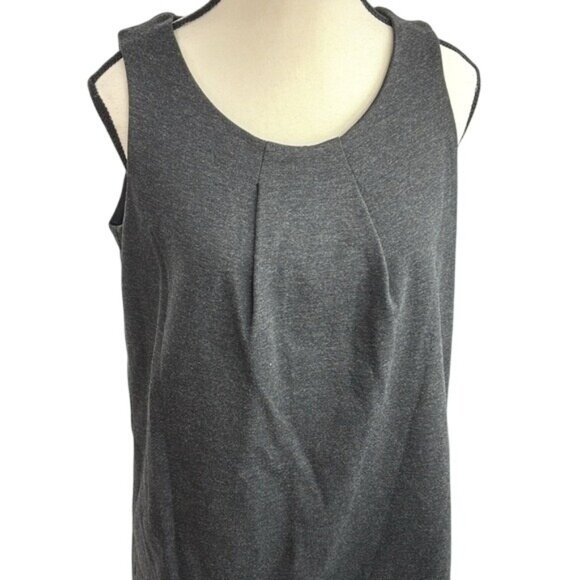 Lands' End Dress Womens Size 8 Gray Sleeveless Shift Knee Length Scoop Neck Work - Picture 3 of 7